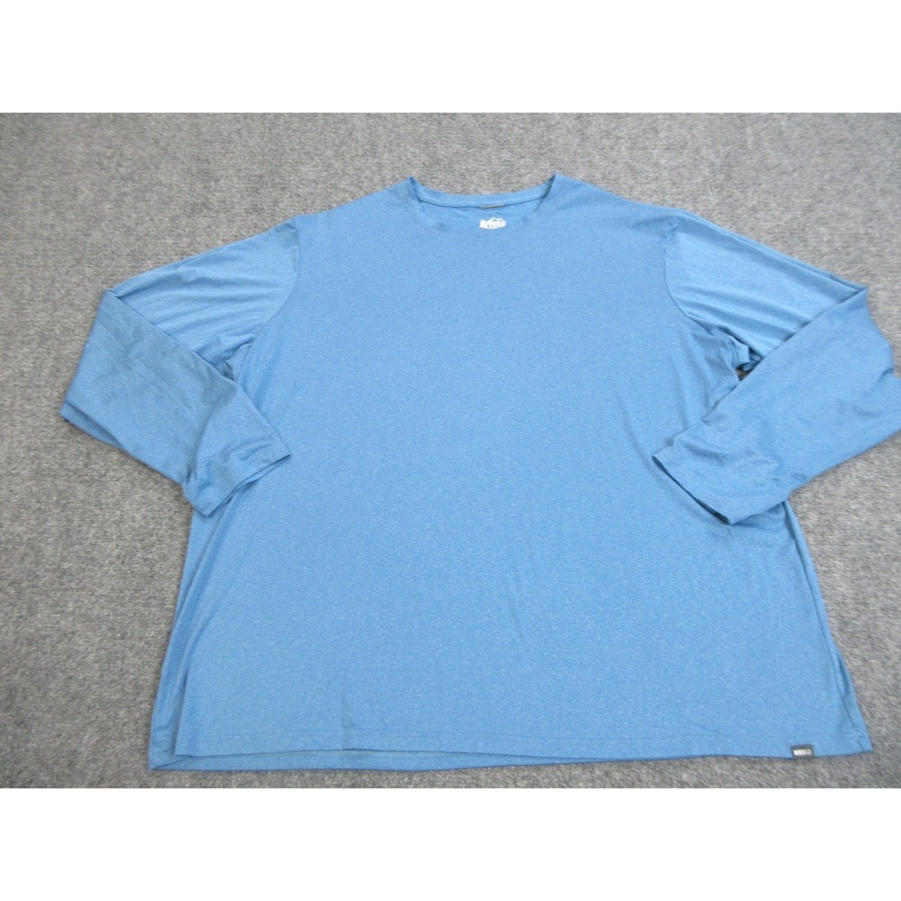 REI Co-op Shirt‎ Mens 2XL Blue Long Sleeve Stretch Hiking Performance Crewneck